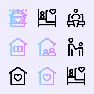 Stay at home icons pack