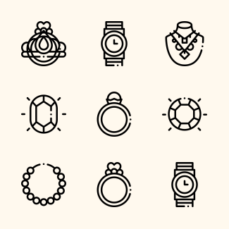 Jewelry icons pack