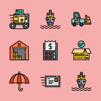 Logistic & delivery icons pack