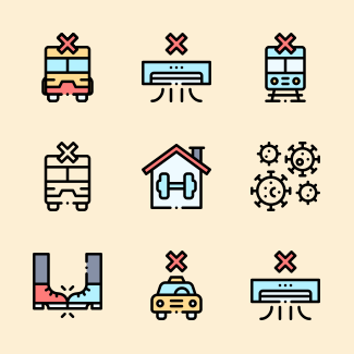 Social Distancing icons pack