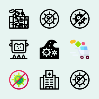 Coronavirus icons pack