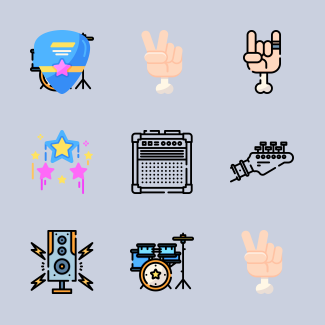 Rock and Roll icons pack