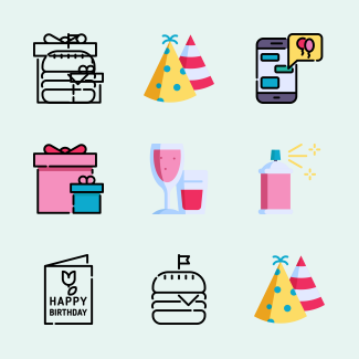 Birthday icons pack