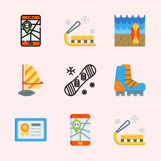 Adventure sports icons pack
