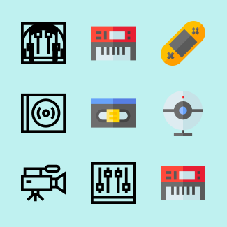 Audio and Video icons pack