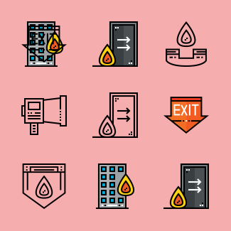 Fire department icons pack