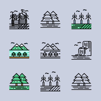 Landscapes icons pack