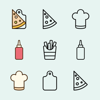 Pizza icons pack