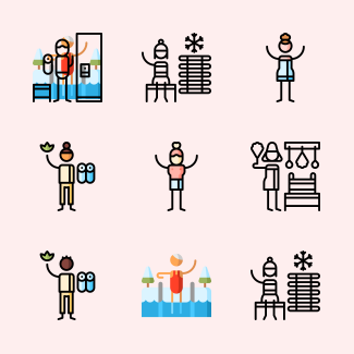 Sauna icons pack