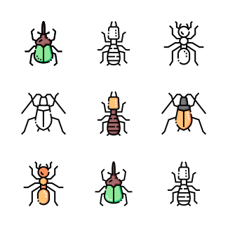 Insects icons pack