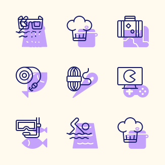 Hobbies icons pack