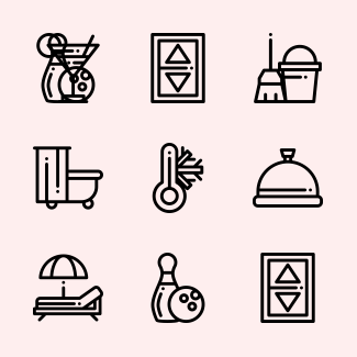 Hotels icons pack