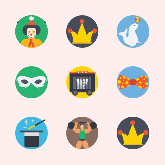 Circus icons pack