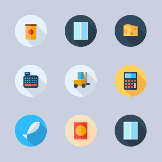 Supermarket icons pack