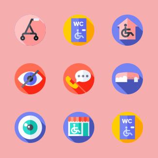 Disabled People Assistance icons pack