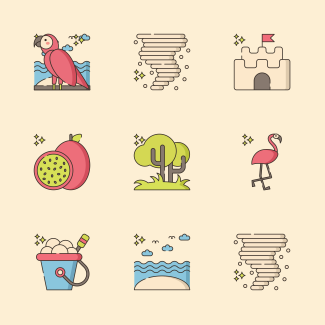 Tropical icons pack