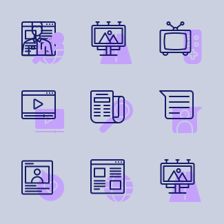 Communication and Media icons pack
