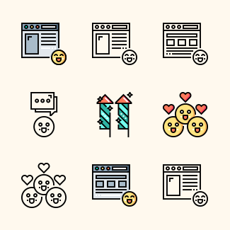 Happiness icons pack