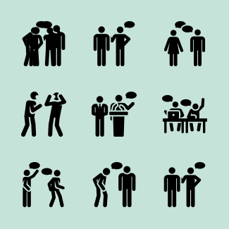 Communication pictograms icons pack