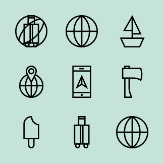 Travel and adventure icons icons pack