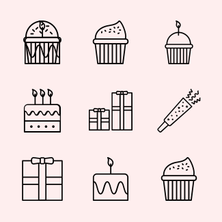 Birthday icons pack