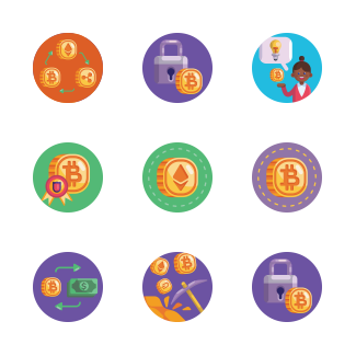 Bitcoin and cryptocurrency icons pack