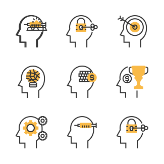 Mind process icons pack