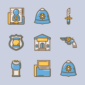 Police elements icons pack