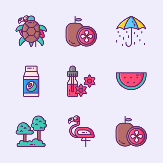 Tropical icons pack