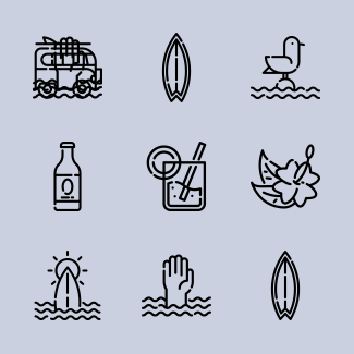 Surf icons pack