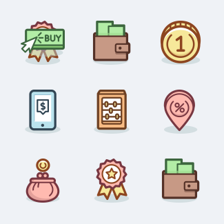 Shopping icons pack