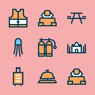 Travel icons pack