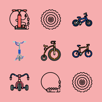 Bicycle icons pack