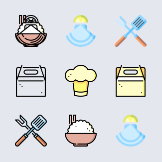 Restaurant icons pack