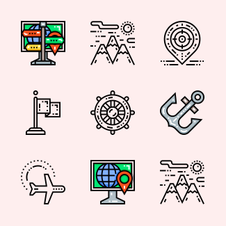 Geography icons pack