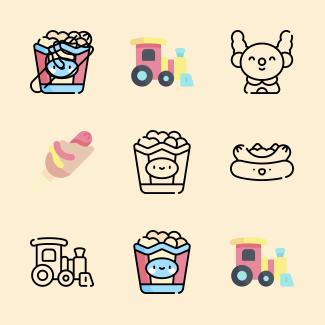 Amusement park icons pack