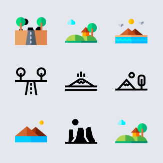Landscapes icons pack