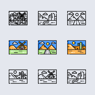 Landscapes icons pack