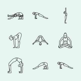 Yoga poses icons pack