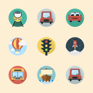 Transportation icons pack
