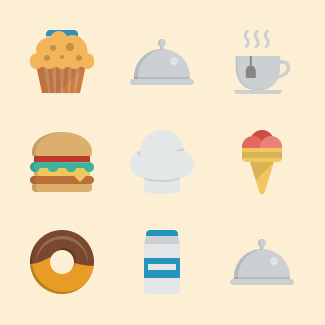 Food and drinks icons pack
