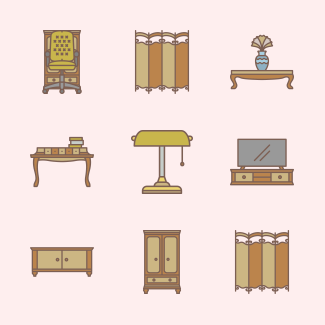 Furniture and Decoration icons pack