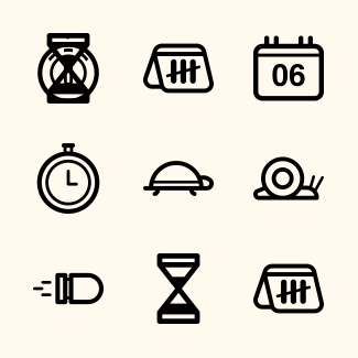 Speeddometer and Time icons pack