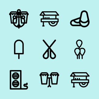 Summer festival icons pack