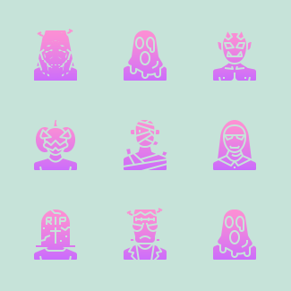 Horror avatar icons pack