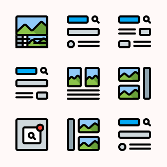 Wireframe icons pack