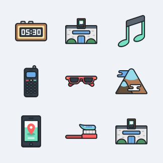 Travel icons pack