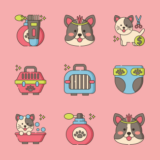Pet Grooming icons pack