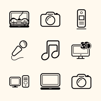 Multimedia icons pack
