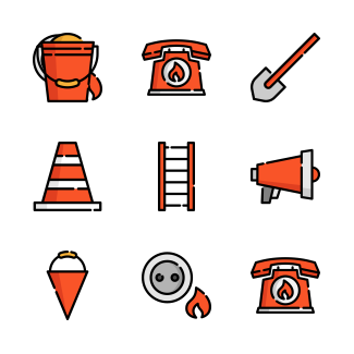 Firefighting icons pack